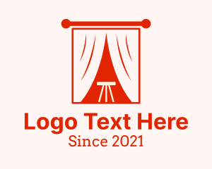 Stool - Window Curtain Stool logo design