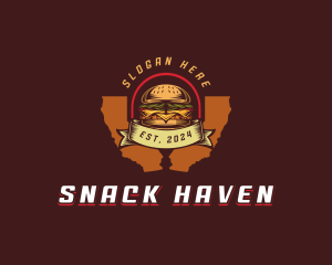 Cheeseburger Food Snack logo design