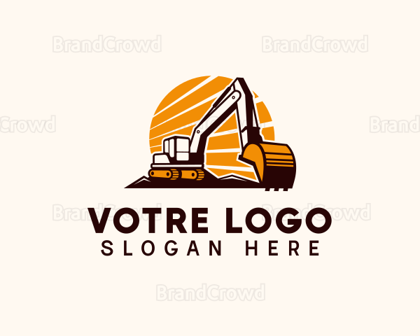 Backhoe Digger Construction Logo