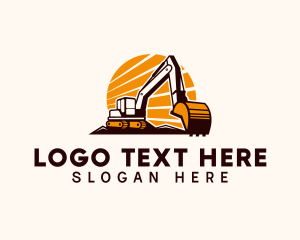 Bulldozer - Backhoe Digger Construction logo design