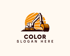 Backhoe Digger Construction logo design