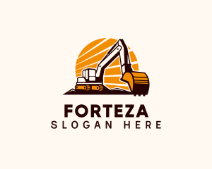 Backhoe Digger Construction logo design