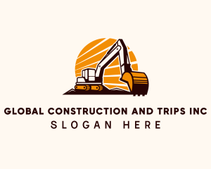 Excavation - Backhoe Digger Construction logo design