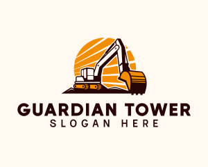 Backhoe Digger Construction logo design