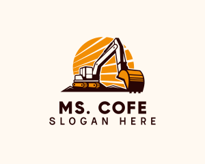 Backhoe Digger Construction logo design