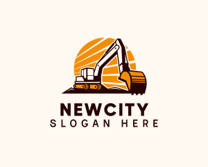 Backhoe Digger Construction logo design