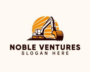 Backhoe Digger Construction logo design