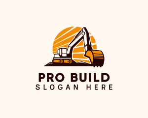 Backhoe Digger Construction logo design