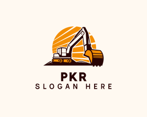 Backhoe Digger Construction logo design