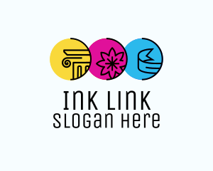 Printer Color Ink logo design