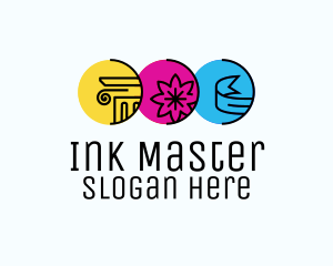 Printer Color Ink logo design