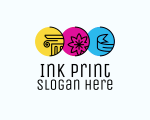 Printer Color Ink logo design