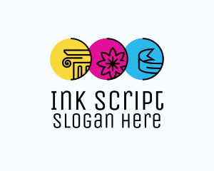 Printer Color Ink logo design