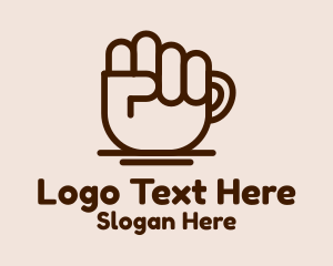 Protest - Brown Coffee Fist logo design