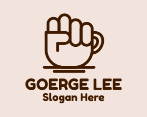 Caffeine - Brown Coffee Fist logo design