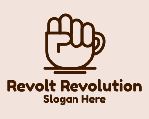 Rebellion - Brown Coffee Fist logo design
