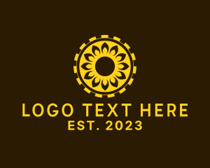 Round - Cool Sunflower Coin logo design