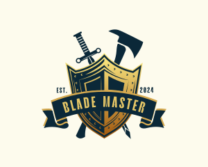 Sword - Weaponry Sword Axe logo design