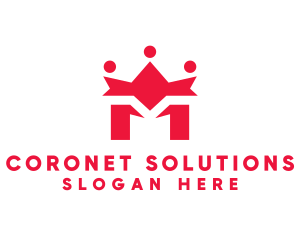 Coronet - Queen Royal Crown Letter M logo design