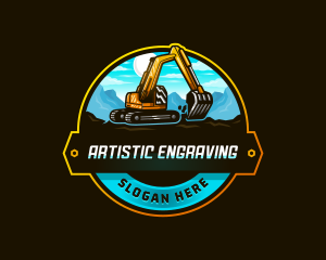 Excavator Mining Contractor logo design