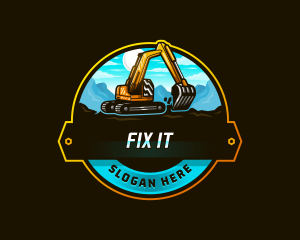 Excavator Mining Contractor logo design