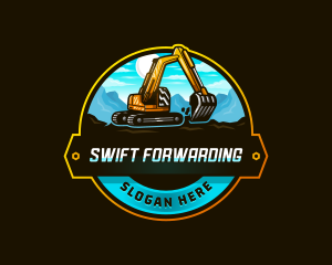 Excavator Mining Contractor logo design