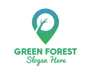 Green Tree Pin logo design