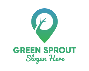 Green Tree Pin logo design