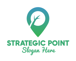 Positioning - Green Tree Pin logo design