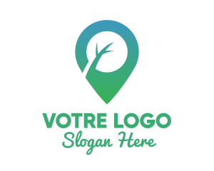 Locator - Green Tree Pin logo design