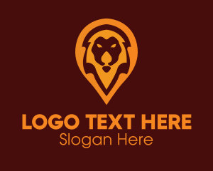 Zoo - Lion Location Pin logo design