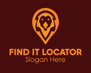 Lion Location Pin logo design