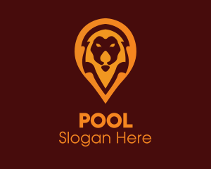 Travel - Lion Location Pin logo design