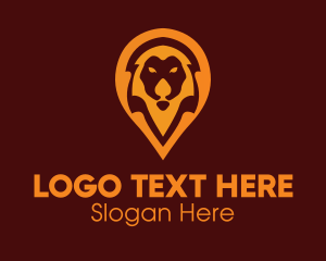 African - Lion Location Pin logo design