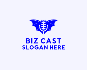 Podcast - Microphone Podcast Wings logo design