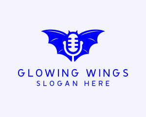 Microphone Podcast Wings logo design