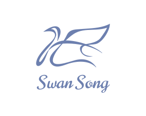 Swan - Blue Swan Wing logo design