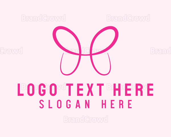 Pink Butterfly Letter H Logo