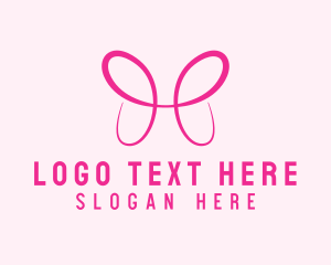 Butterfly - Pink Butterfly Letter H logo design