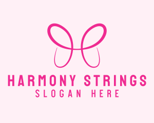 Pink Butterfly Letter H logo design