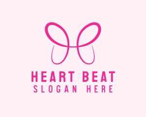 Pink Butterfly Letter H logo design