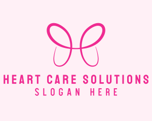 Pink Butterfly Letter H logo design