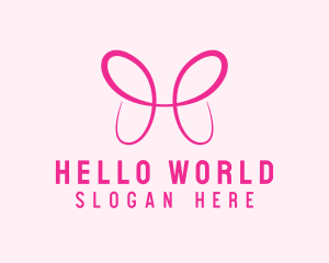 Pink Butterfly Letter H logo design