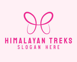 Pink Butterfly Letter H logo design