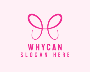 Dermatology - Pink Butterfly Letter H logo design