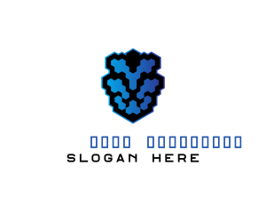 Mascot - Pixel Lion Head logo design