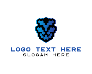 Abstract - Pixel Lion Head logo design