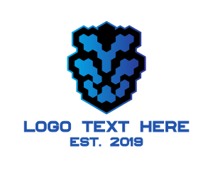 Pixel - Lion Pixel logo design