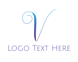 Gradient V Script  Logo