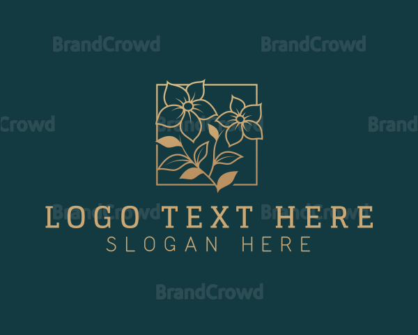 Gold Bloom Flower Logo